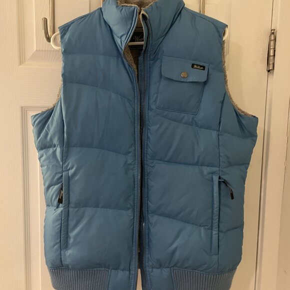 Woolrich nylon puffy vest with soft sherpa lining size Large, can be maternity - Picture 2 of 6